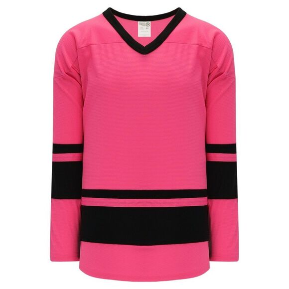 NEW Vibrant Pink Hockey Jersey with Black Accents, Size Medium - Picture 1 of 4